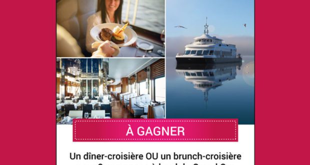 Dîner-croisière OU un brunch-croisière pour 2 personnes