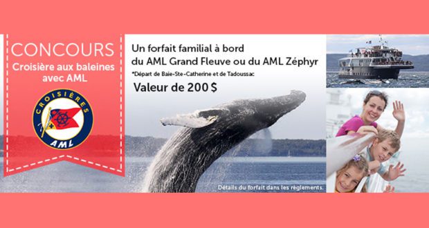 Gagnez une croisière aux baleines AML