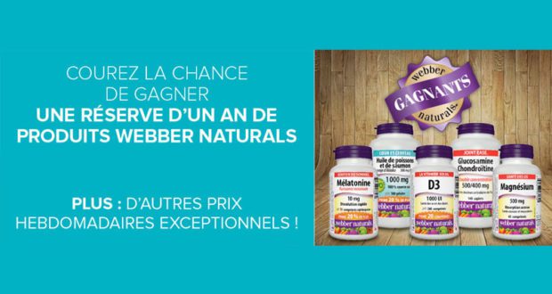 Un an de produits Webbers Naturals (Valeur de 2500$)