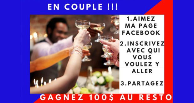 100$ à gagner! au resto de votre choix