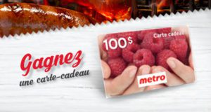 5 cartes-cadeaux Metro de 100$