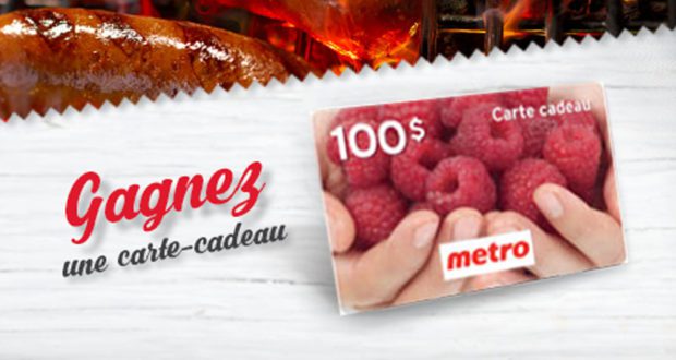 5 cartes-cadeaux Metro de 100$