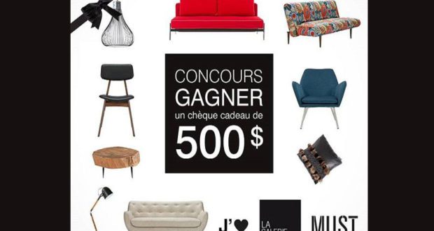 500 $ chez La Galerie du Meuble