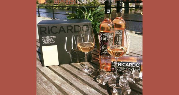 6 VERRES et 3 bouteilles de vin Ricardo Rosé