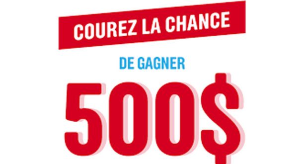 Chèque de 500$ à gagner