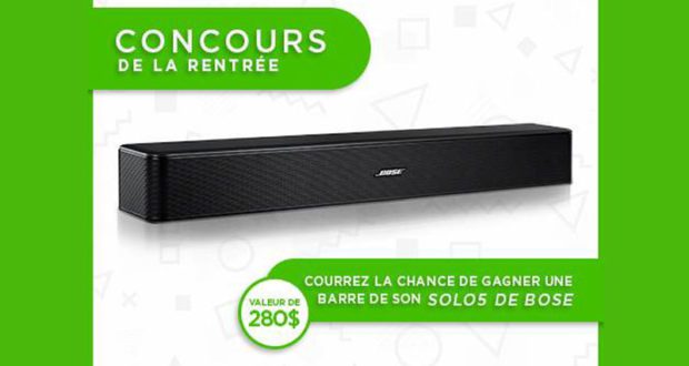 Une barre de son Bose Solo 5 (valeur 280$)