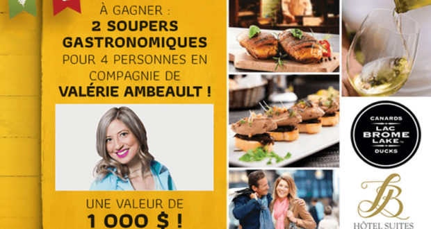 2 soupers gastronomiques à l'Hôtel Suites Lac-Brome (1000$)