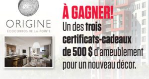 3 Cartes-cadeaux de 500 $ chacune pour un nouveau décor