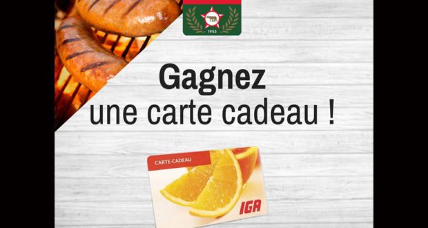 3 cartes-cadeaux IGA de 100$ chacune