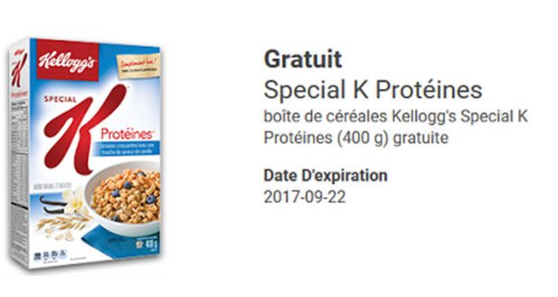 Boîte de céréales Kellogg's Special K Protéines Gratuite