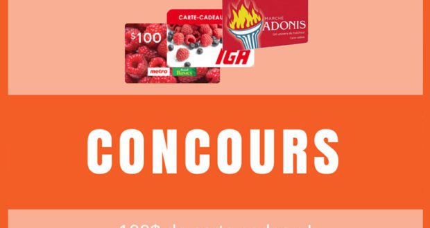 Carte cadeau de 100$ Adonis, Metro ou IGA