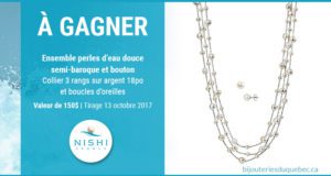 Collier 3 rangs sur argent 18po et les boucles d'oreilles assorties