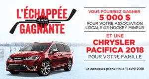 Gagnez une Chrysler Pacifica 2018 neuve (50 000 $)