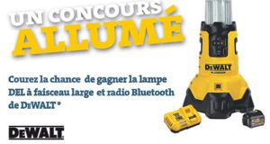 Lampe DEL à faisceau large et radio Bluetooth de DEWALT