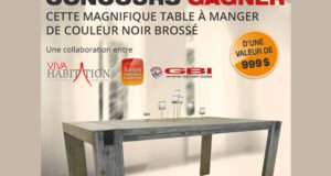 Table à manger de couleur noir brossé (999$)
