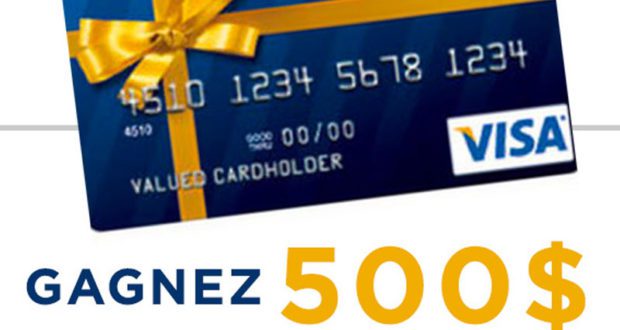 Une Carte-cadeau Visa de 500 $