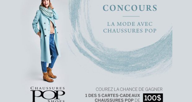 1 des 5 carte-cadeaux CHAUSSURES POP de 100$