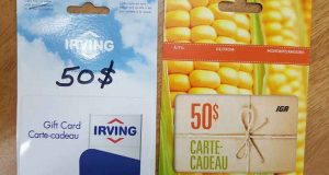 Cartes cadeaux IGA et Irving de 50$ chacune