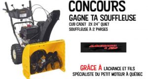 Gagne ta souffleuse CUB CADET