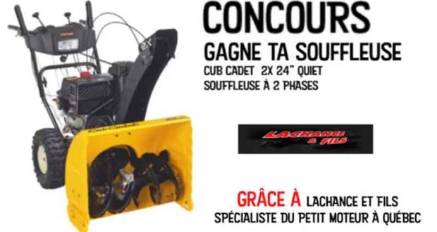 Gagne ta souffleuse CUB CADET