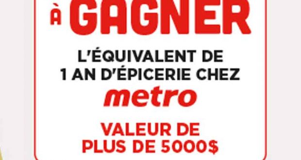 Gagnez 1 an d'épicerie chez Metro (5000$)