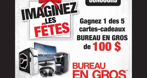 1 des 5 cartes-cadeaux Bureau en Gros de 100 $