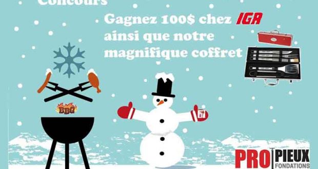 100$ en carte cadeau chez IGA + coffret d'outil à BBQ