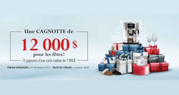 12 Cartes-cadeaux Linen Chest de 1000$ chacune