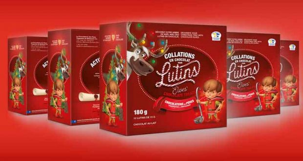 12 boîtes de 12 lutins en chocolat