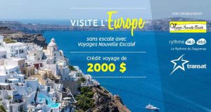 2000$ en crédit voyage applicable pour visiter le Vieux continent