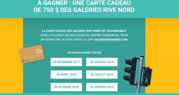 4500$ en cartes cadeaux des Galeries Rive Nord