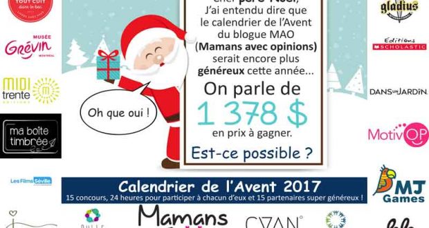 Calendrier de l'Avent - Plus de 1 378 $ en prix à gagner