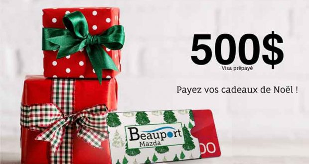 Carte cadeau prépayé de 500$