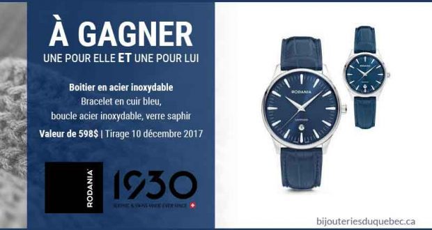 Deux montres Rodania, modèle féminin et masculin (598$)