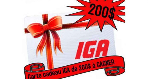 Une carte cadeau de 200$ chez IGA