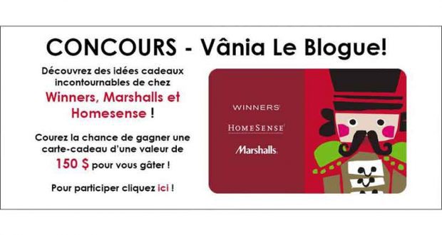 150$ à dépenser chez Winners, Marshalls et Homesense