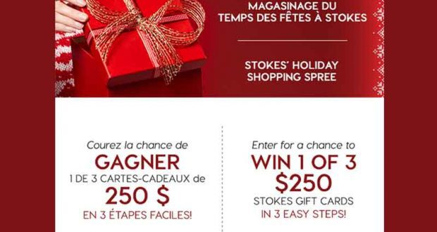 3 Cartes-cadeaux Stokes de 250 $