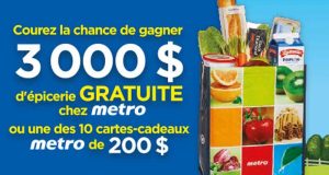 3000$ d'épicerie Gratuite chez Metro