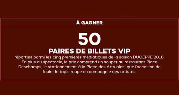 50 forfait VIP souper et théâtre de 300 $ chacun