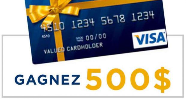 Carte VISA pré-payée de 500$