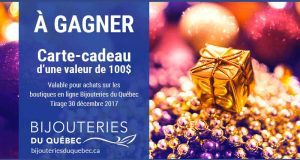 Carte-cadeau Bijouteries du Québec de 100$