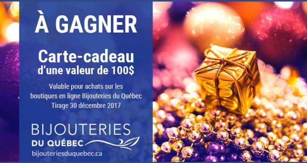Carte-cadeau Bijouteries du Québec de 100$