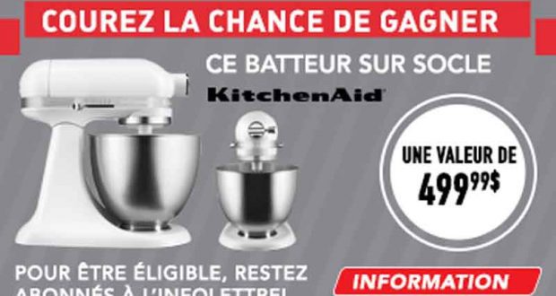 Gagnez un batteur sur socle KITCHENAID de 499,99 $