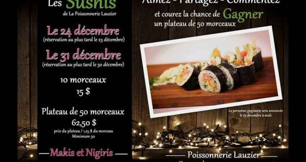 Un plateau de 50 sushis