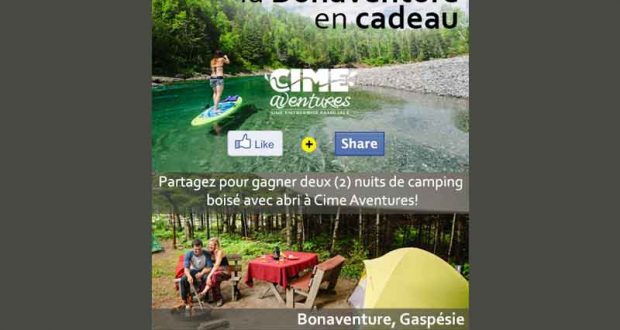 2 nuits de camping boisé avec abri à Cime Aventures