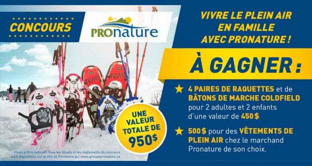 500 $ pour des vêtements de plein air + raquettes