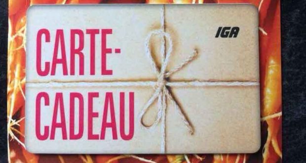 Certificat cadeau de 50$ de chez IGA