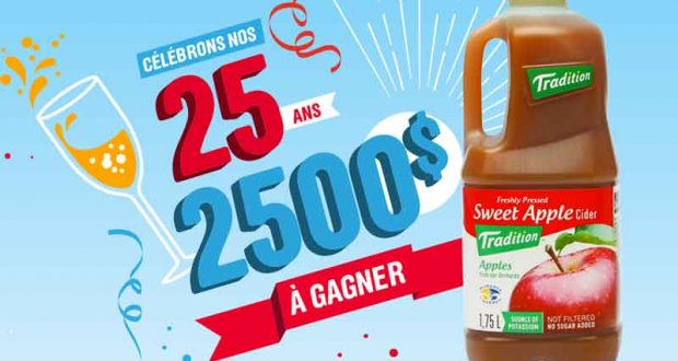 Chèque de 2500 $ à gagner