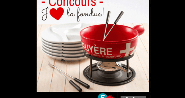 Ensemble à fondue ainsi que les 6 assiettes