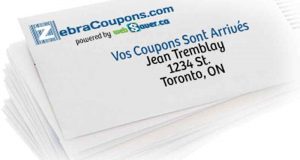 Enveloppe de plus de 48 coupons rabais ZebraCoupons